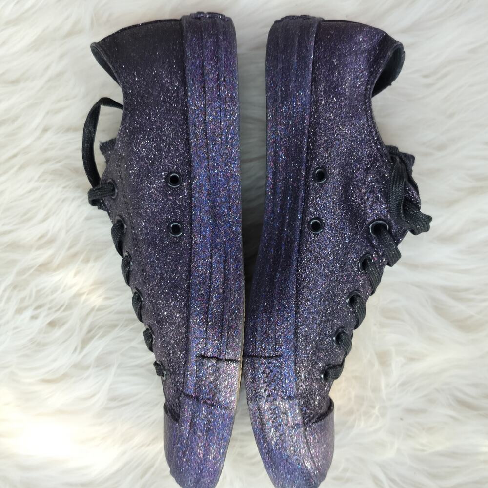5159)Converse All Star Chuck Taylor Purple Low Top Glitter  Shoes Unisex W10/US8 - Picture 4 of 9